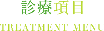 診療項目　TREATMENT MENU